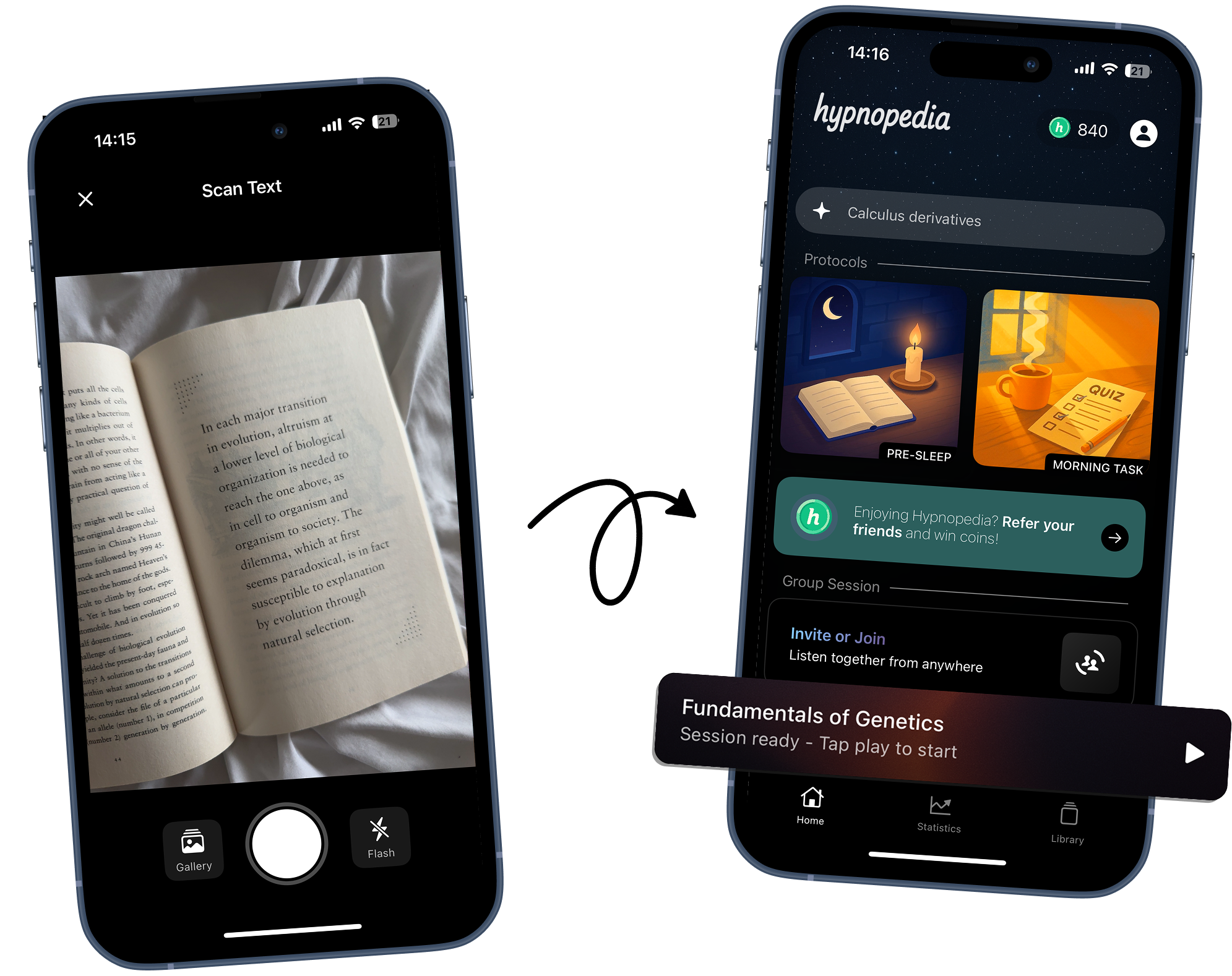 Hypnopedia App Workflow - From Scanning Text to Learning